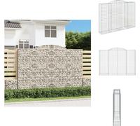 vidaXL Gabion avec arche haute 300x50x200/220 cm Fer galvanisé - Pots de fleurs & Jardinières