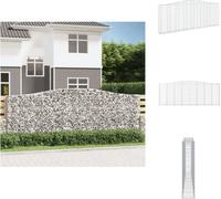 vidaXL Gabion avec arche haute 400x30x140/160 cm Fer galvanisé - Pots de fleurs & Jardinières