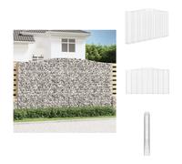 vidaXL Gabion avec arche haute 400x30x220/240 cm Fer galvanisé - Pots de fleurs & Jardinières