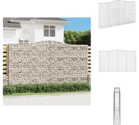 vidaXL Gabion avec arche haute 400x50x220/240 cm Fer galvanisé - Pots de fleurs & Jardinières