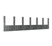 vidaXL Gabion avec poteaux - Argenté