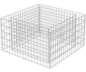 vidaXL Gabion haut-plateau Acier galvanisé 90×90×50 cm