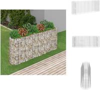 vidaXL Gabion haut-plateau Fer galvanisé 260x50x100 cm - Pots de fleurs & Jardinières