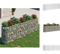 vidaXL Gabion haut-plateau Fer galvanisé 330x50x100 cm - Pots de fleurs & Jardinières