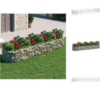 vidaXL Gabion haut-plateau Fer galvanisé 400x100x50 cm - Pots de fleurs & Jardinières