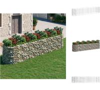 vidaXL Gabion haut-plateau Fer galvanisé 500x100x100 cm - Pots de fleurs & Jardinières