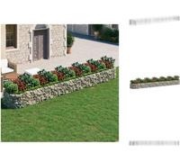 vidaXL Gabion haut-plateau Fer galvanisé 600x100x50 cm - Pots de fleurs & Jardinières