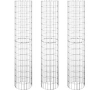 vidaXL Gabion lits surélevés 3 pcs. Rond Acier galvanisé Ø30x150 cm