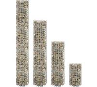 vidaXL Gabion plantenbakken 4 st rond verhoogd Ã˜30x50/100/150/200 cm152023 G