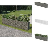 vidaXL Gabion plateau acier galvanisé 450×50×100 cm - Pots de fleurs & Jardinières