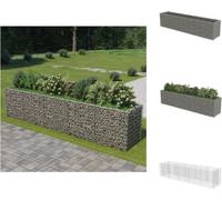 vidaXL Gabion plateau acier galvanisé 450×90×100 cm - Pots de fleurs & Jardinières