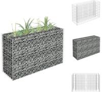 vidaXL Gabion plateau acier galvanisé 90×30×60 cm - Pots de fleurs & Jardinières