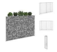 vidaXL Gabion plateau surélevé forme trapézoïdale Acier galvanisé 150x20x100 cm - Pots de fleurs & Jardinières