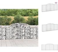 vidaXL Gabions avec arc surélevé 10 pcs 300x30x100/120cm Fer galvanisé - Pots de fleurs & Jardinières
