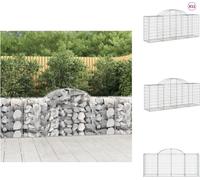vidaXL Gabions avec arc surélevé 11 pcs. 200x50x80/100cm Fer galvanisé - Pots de fleurs & Jardinières
