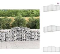 vidaXL Gabions avec arc surélevé 12 pcs. 300x50x80/100cm Fer galvanisé - Pots de fleurs & Jardinières
