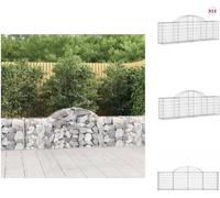 vidaXL Gabions avec arc surélevé 13 pcs. 200x30x60/80 cm Fer galvanisé - Pots de fleurs & Jardinières