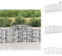 vidaXL Gabions avec arc surélevé 13 pcs 300x50x100/120cm Fer galvanisé - Pots de fleurs & Jardinières