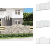 vidaXL Gabions avec arc surélevé 13 pcs 300x50x120/140cm Fer galvanisé - Pots de fleurs & Jardinières