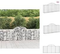 vidaXL Gabions avec arc surélevé 14 pcs. 200x30x80/100cm Fer galvanisé - Pots de fleurs & Jardinières