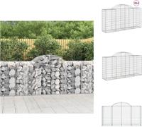 vidaXL Gabions avec arc surélevé 14 pcs 200x50x100/120cm Fer galvanisé - Pots de fleurs & Jardinières