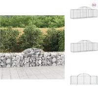 vidaXL Gabions avec arc surélevé 14 pcs. 200x50x60/80 cm Fer galvanisé - Pots de fleurs & Jardinières