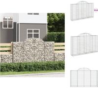 vidaXL Gabions avec arc surélevé 14pcs 200x30x120/140cm Fer galvanisé - Pots de fleurs & Jardinières
