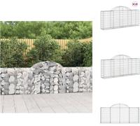 vidaXL Gabions avec arc surélevé 18 pcs. 200x30x80/100cm Fer galvanisé - Pots de fleurs & Jardinières