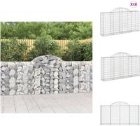 vidaXL Gabions avec arc surélevé 18pcs 200x30x100/120cm Fer galvanisé - Pots de fleurs & Jardinières