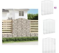 vidaXL Gabions avec arc surélevé 2 pcs. 200x50x220/240cm Fer galvanisé - Pots de fleurs & Jardinières