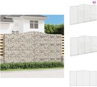 vidaXL Gabions avec arc surélevé 2 pcs. 400x30x220/240cm Fer galvanisé - Pots de fleurs & Jardinières