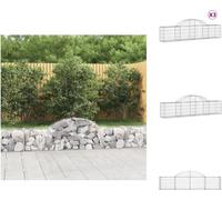 vidaXL Gabions avec arc surélevé 3 pcs. 200x30x40/60 cm Fer galvanisé - Pots de fleurs & Jardinières