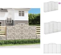 vidaXL Gabions avec arc surélevé 3 pcs. 300x50x160/180cm Fer galvanisé - Pots de fleurs & Jardinières