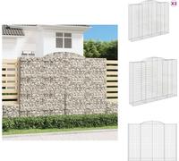 vidaXL Gabions avec arc surélevé 3 pcs. 300x50x220/240cm Fer galvanisé - Pots de fleurs & Jardinières