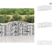 vidaXL Gabions avec arc surélevé 3 pcs. 400x50x100/120cm Fer galvanisé - Pots de fleurs & Jardinières