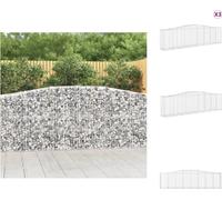 vidaXL Gabions avec arc surélevé 3 pcs. 400x50x100/120cm Fer galvanisé - Pots de fleurs & Jardinières