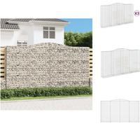 vidaXL Gabions avec arc surélevé 3 pcs. 400x50x220/240cm Fer galvanisé - Pots de fleurs & Jardinières