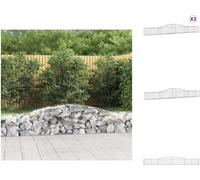 vidaXL Gabions avec arc surélevé 3 pcs. 400x50x40/60cm Fer galvanisé - Pots de fleurs & Jardinières