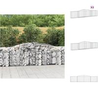 vidaXL Gabions avec arc surélevé 3 pcs. 400x50x80/100cm Fer galvanisé - Pots de fleurs & Jardinières