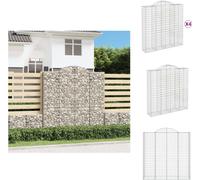 vidaXL Gabions avec arc surélevé 4 pcs. 200x50x200/220cm Fer galvanisé - Pots de fleurs & Jardinières