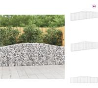 vidaXL Gabions avec arc surélevé 4 pcs. 400x30x80/100cm Fer galvanisé - Pots de fleurs & Jardinières