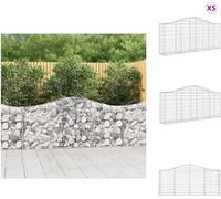 vidaXL Gabions avec arc surélevé 5 pcs. 200x30x80/100 cm Fer galvanisé - Pots de fleurs & Jardinières