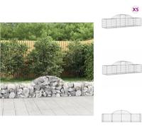 vidaXL Gabions avec arc surélevé 5 pcs. 200x50x40/60 cm Fer galvanisé - Pots de fleurs & Jardinières