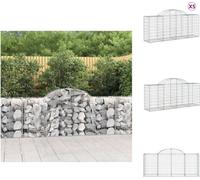 vidaXL Gabions avec arc surélevé 5 pcs. 200x50x80/100 cm Fer galvanisé - Pots de fleurs & Jardinières