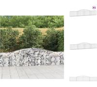 vidaXL Gabions avec arc surélevé 5 pcs. 400x30x60/80 cm Fer galvanisé - Pots de fleurs & Jardinières