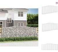 vidaXL Gabions avec arc surélevé 5 pcs. 400x50x140/160cm Fer galvanisé - Pots de fleurs & Jardinières