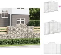 vidaXL Gabions avec arc surélevé 6 pcs. 200x30x120/140cm Fer galvanisé - Pots de fleurs & Jardinières