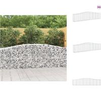 vidaXL Gabions avec arc surélevé 6 pcs. 400x50x80/100cm Fer galvanisé - Pots de fleurs & Jardinières