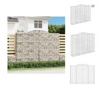 vidaXL Gabions avec arc surélevé 7 pcs. 300x50x220/240cm Fer galvanisé - Pots de fleurs & Jardinières