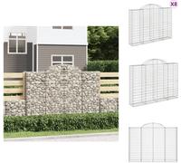 vidaXL Gabions avec arc surélevé 8 pcs. 200x30x140/160cm Fer galvanisé - Pots de fleurs & Jardinières